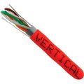 Chiptech, Inc Dba Vertical Cable Vertical Cable, 057-473/S/GY, Cat 5E STP 1000' 4 Pair Bulk Red-PVC Jacket AWG24 Solid-Bare Copper 057-473/S/RD